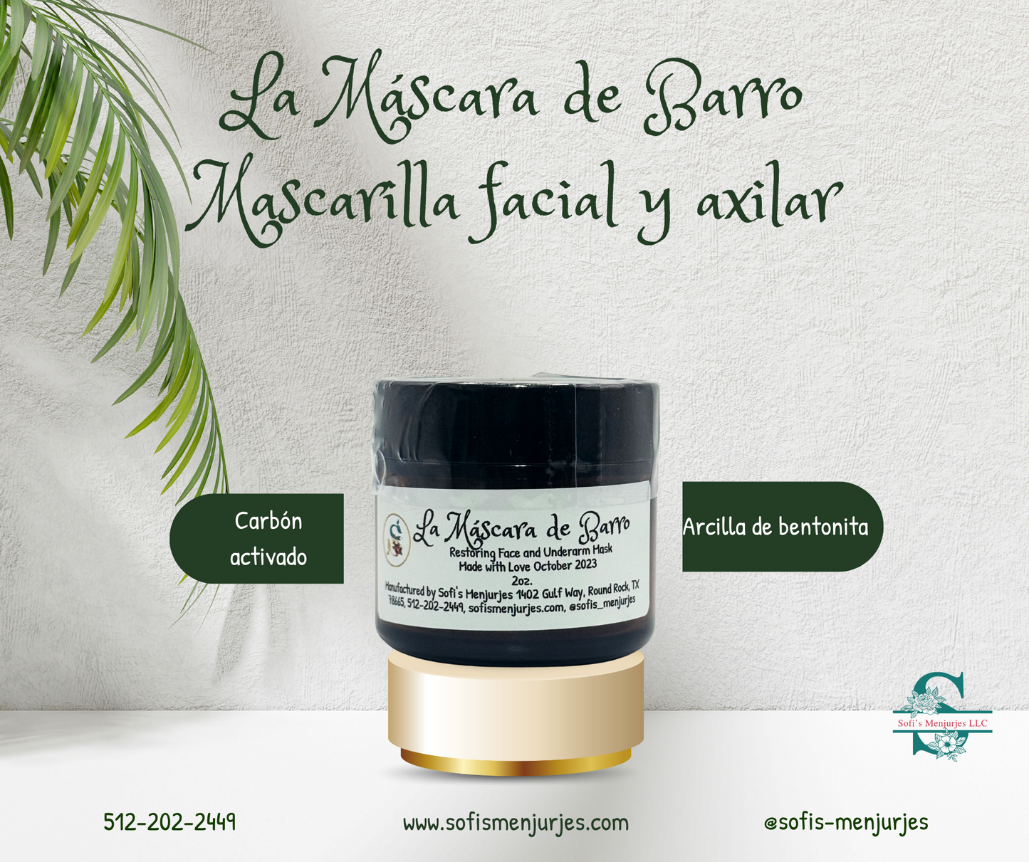 La Máscara de Barro, Face and Underarm Mask 2oz